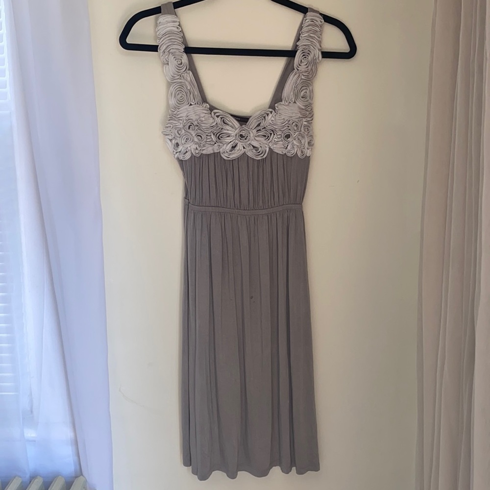 Soprano Gray Dress with Floral Design